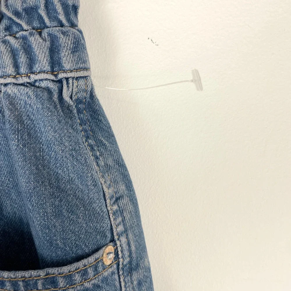 Free People Ezra High Waisted Cargo Jeans In Medium Wash Size 30 New
